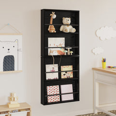vidaXL Magazine Rack 2 pcs Black Oak 60 x 12 x 70 cm Engineered Wood 4