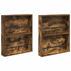 vidaXL Magazine Rack 2 pcs Smoked Oak 60 x 12 x 70 cm Engineered Wood 2