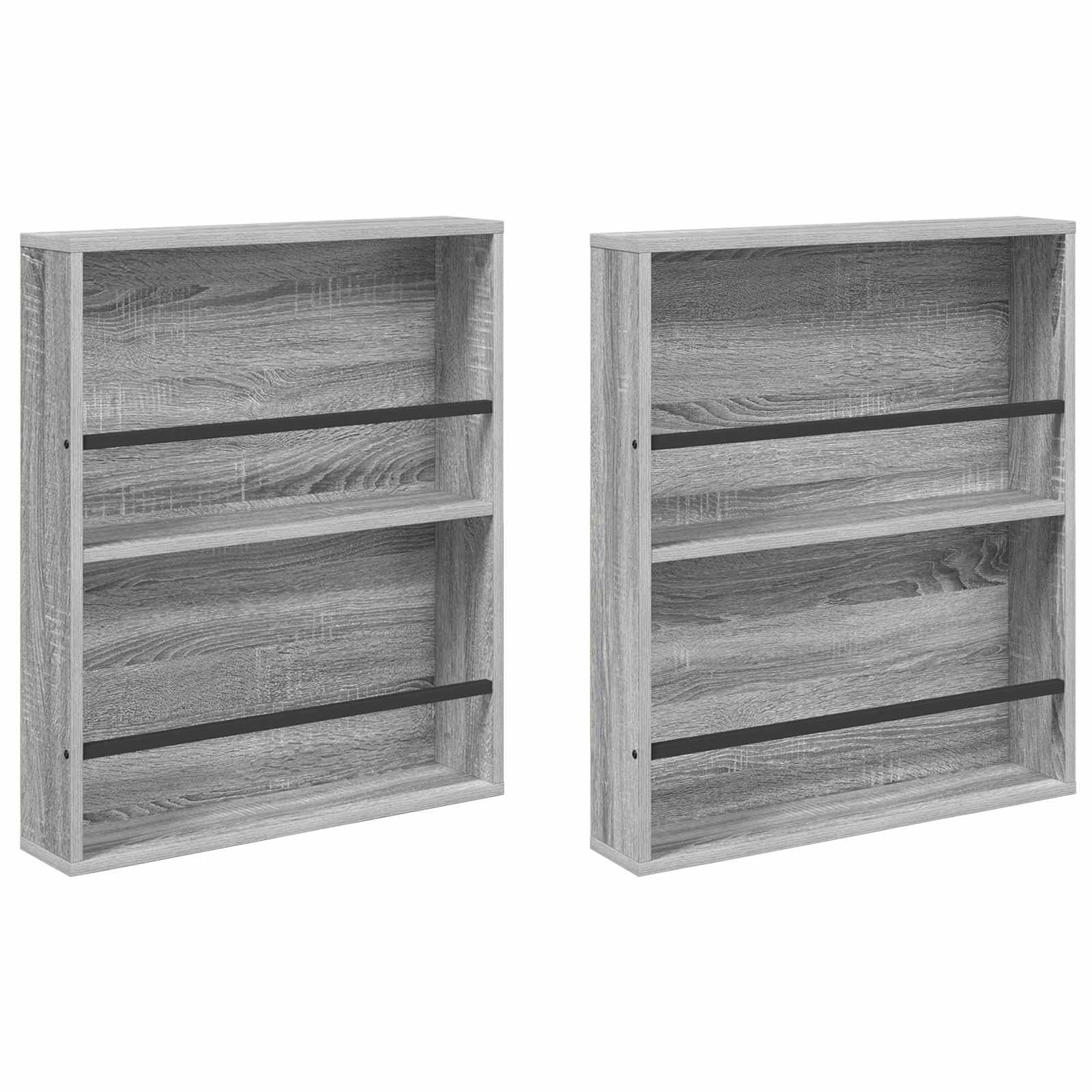 vidaXL Magazine Rack 2 pcs Grey Sonoma 60 x 12 x 70 cm Engineered Wood 2