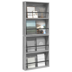 vidaXL Magazine Rack 2 pcs Grey Sonoma 60 x 12 x 70 cm Engineered Wood 3