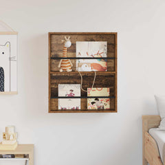 vidaXL Magazine Rack Old Wood 60 x 12 x 70 cm Engineered Wood 4
