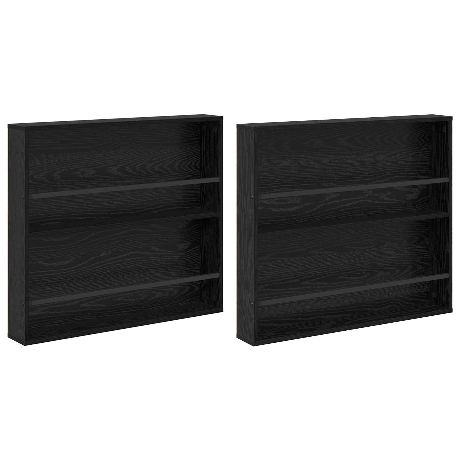 vidaXL Magazine Rack 2 pcs Black Oak 80 x 12 x 70 cm Engineered Wood 2