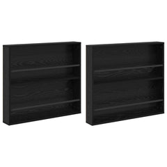 vidaXL Magazine Rack 2 pcs Black Oak 80 x 12 x 70 cm Engineered Wood 2