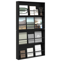 vidaXL Magazine Rack 2 pcs Black Oak 80 x 12 x 70 cm Engineered Wood 3