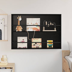 vidaXL Magazine Rack Black Oak 100 x 12 x 70 cm Engineered Wood 4