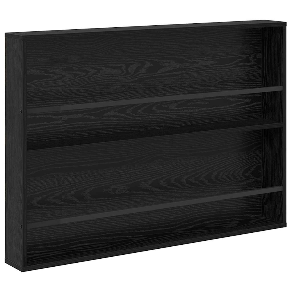vidaXL Magazine Rack Black Oak 100 x 12 x 70 cm Engineered Wood 2