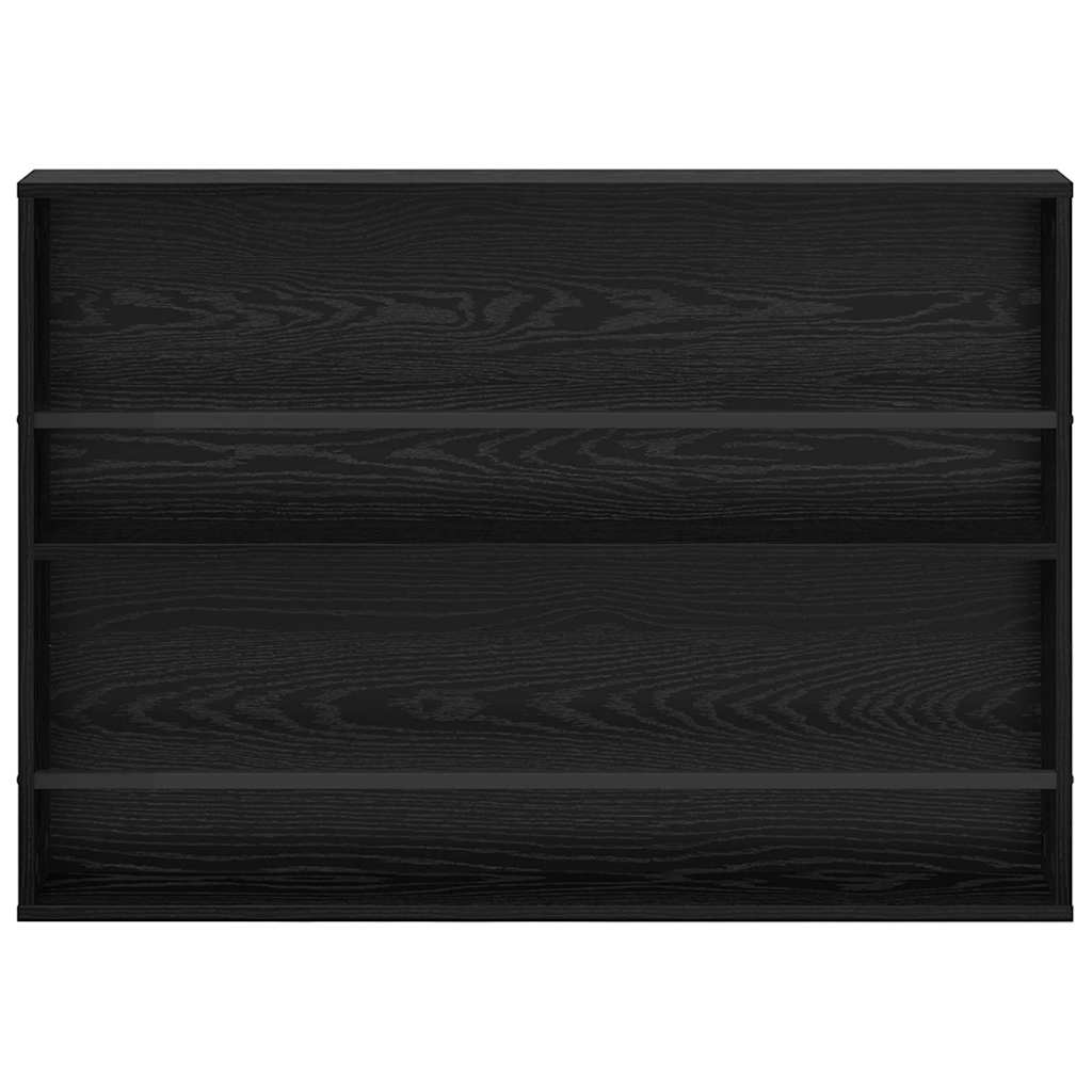 vidaXL Magazine Rack Black Oak 100 x 12 x 70 cm Engineered Wood 5