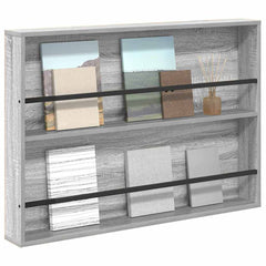 vidaXL Magazine Rack Grey Sonoma 100 x 12 x 70 cm Engineered Wood 3