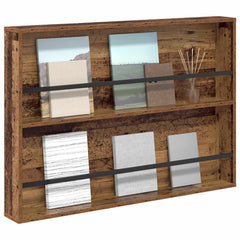 vidaXL Magazine Rack Old Wood 100 x 12 x 70 cm Engineered Wood 3