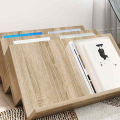vidaXL Magazine Rack Sonoma Oak 65 x 53 x 28.5 cm Engineered Wood 4