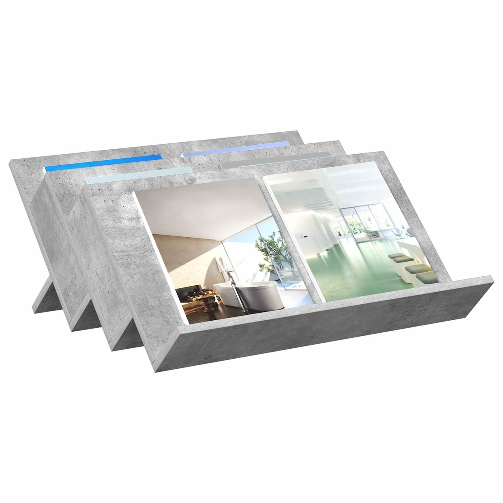 vidaXL Magazine Rack Concerte Grey 65 x 53 x 28.5 cm Engineered Wood 3