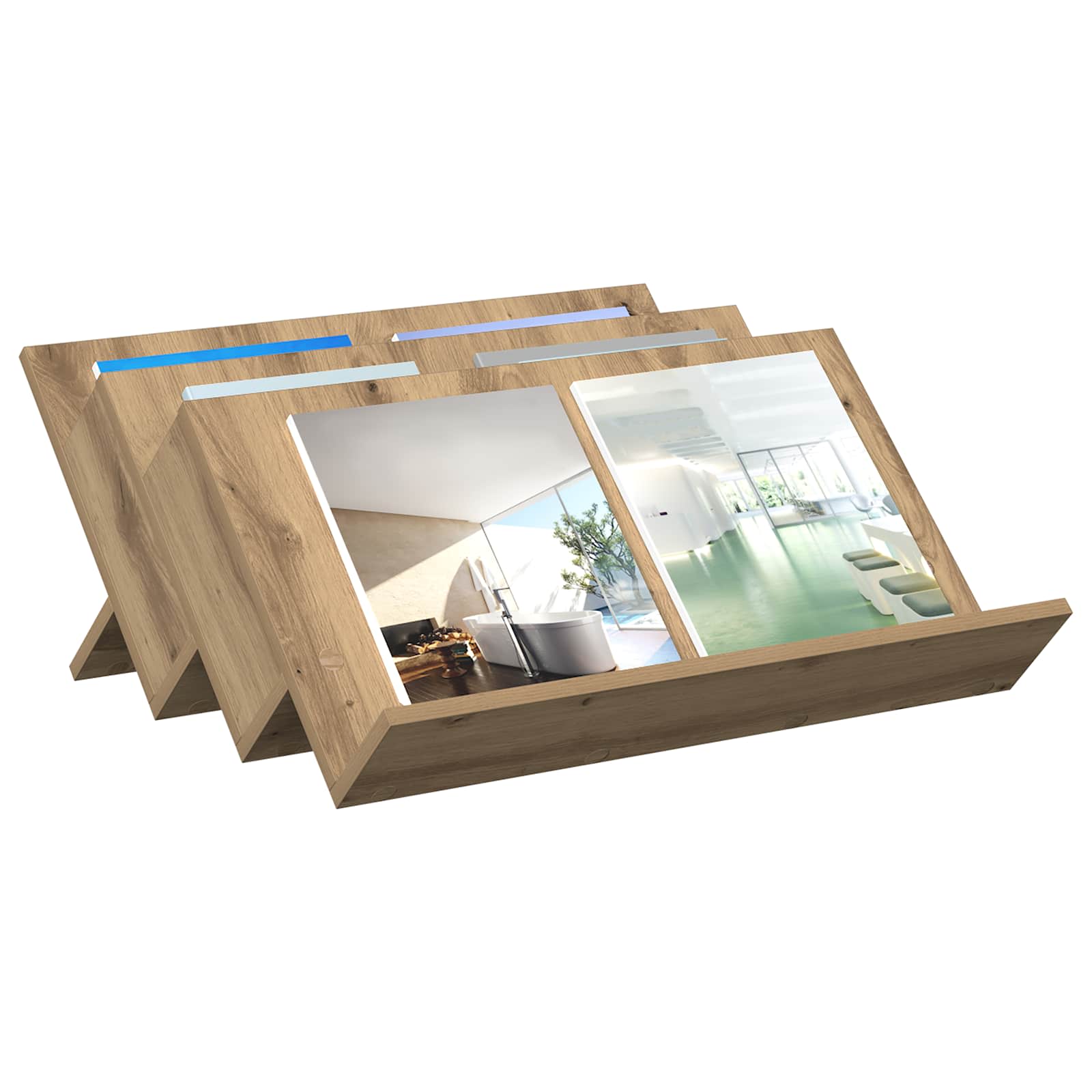 vidaXL Magazine Rack Artisan Oak 65 x 53 x 28.5 cm Engineered Wood 3
