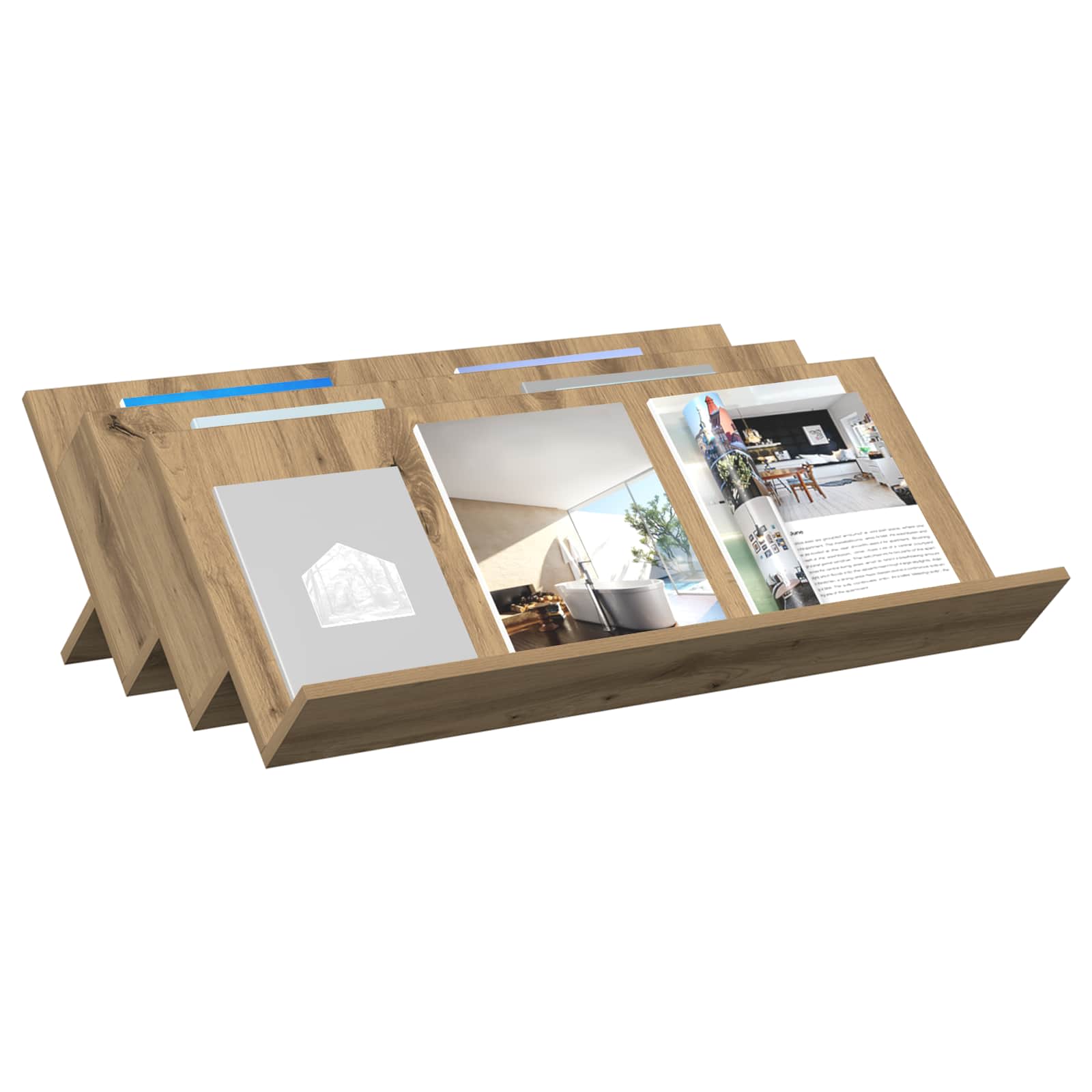 vidaXL Magazine Rack Artisan Oak 90 x 53 x 28.5 cm Engineered Wood 3