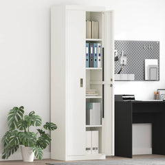 Storage Cabinet Steel Width 60 cm White 200 cm