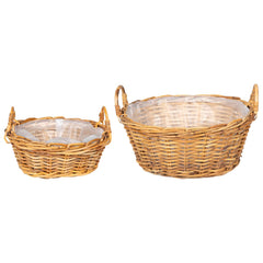 Planter Basket GENDT 2 pcs Natural Kubu Rattan Brown