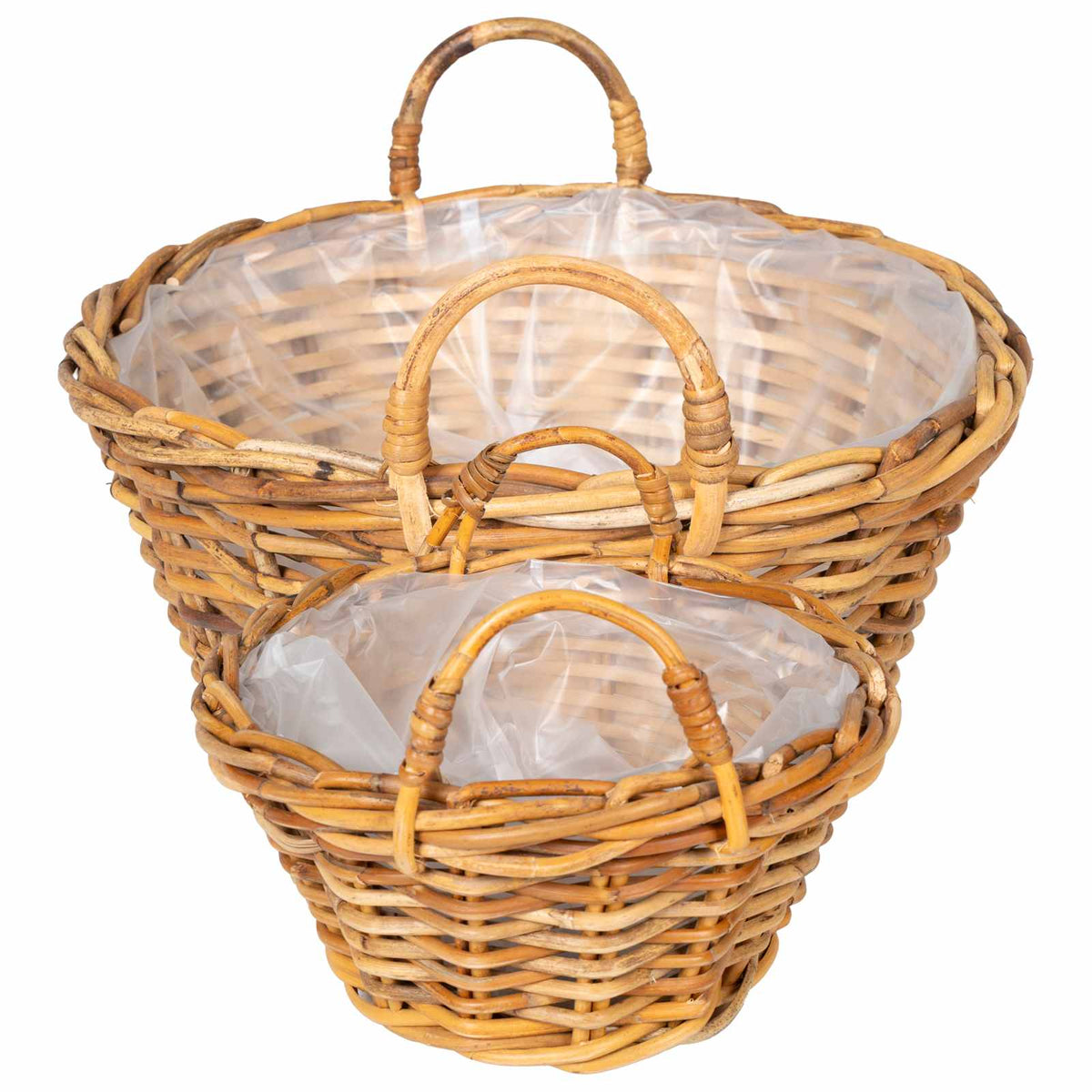 Planter Basket GENDT 2 pcs Natural Kubu Rattan Brown