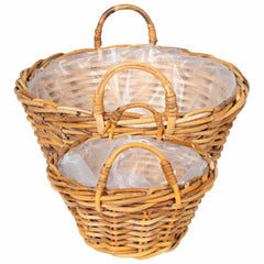 Planter Basket GENDT 2 pcs Natural Kubu Rattan Brown