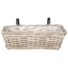 vidaXL Hanging Planter Basket GENDT 2 pcs Natural Grey 48 x 22 x 15 cm 5