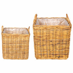 Planter Basket GENDT 2 pcs Natural Kubu Rattan Brown
