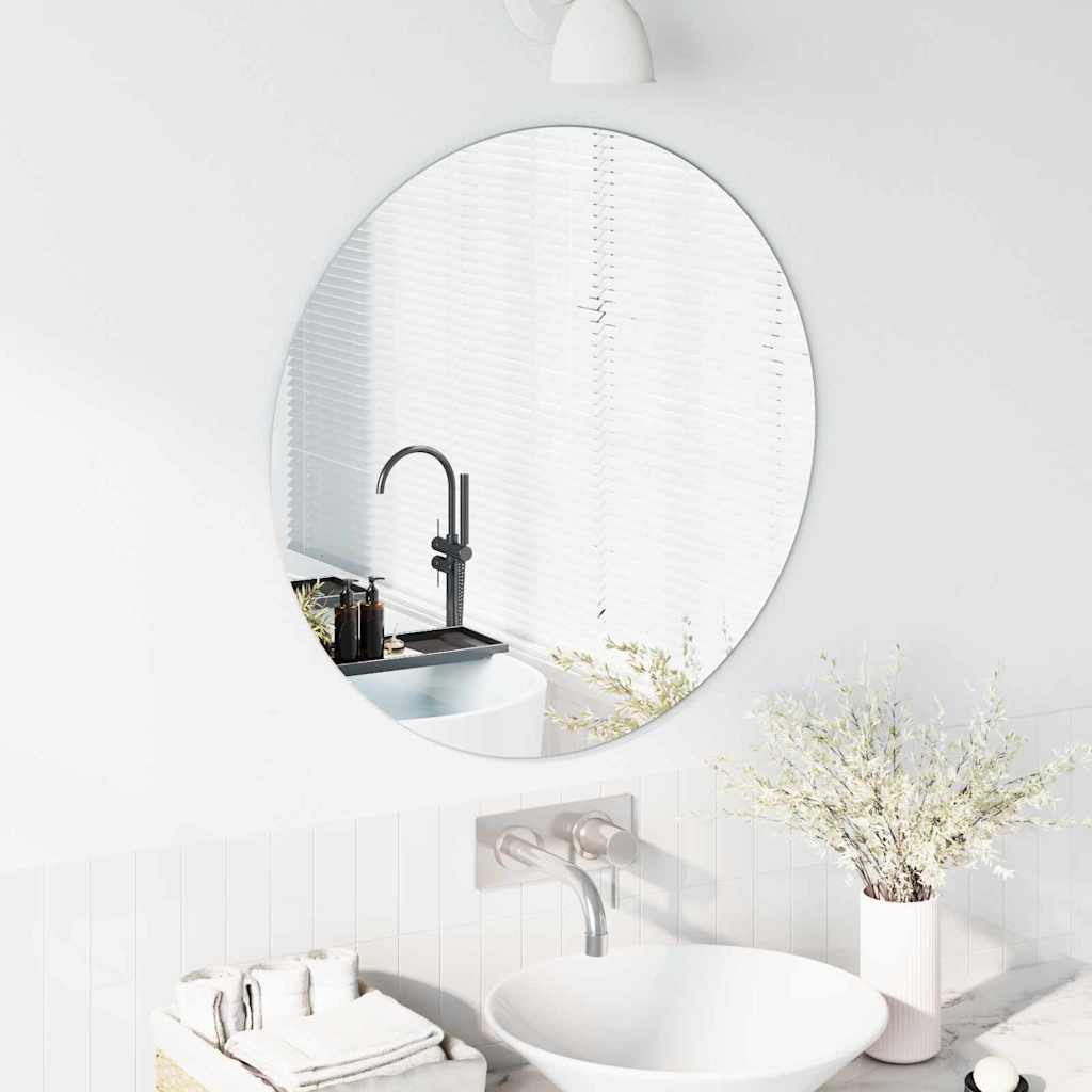 vidaXL Wall Mirror Round Ø 70 cm Tempered Glass 3