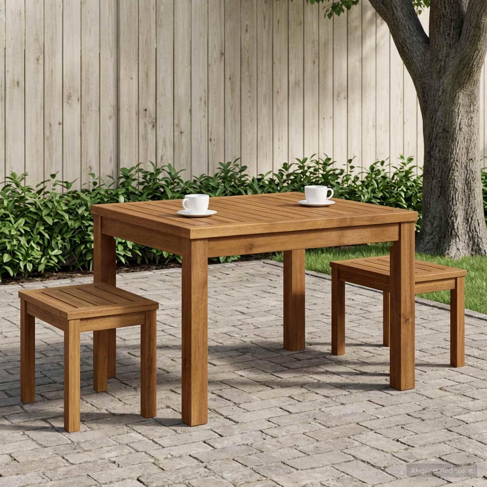 vidaXL Coffee Table Natural 50 x 60.5 x 36 cm Solid Acacia Wood 1