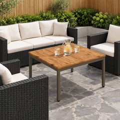 Coffee Table NAARDEN Natural and coffee 80 cm 80.5 cm