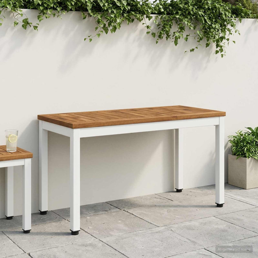 Garden Bench Solid Acacia Wood Rectangular