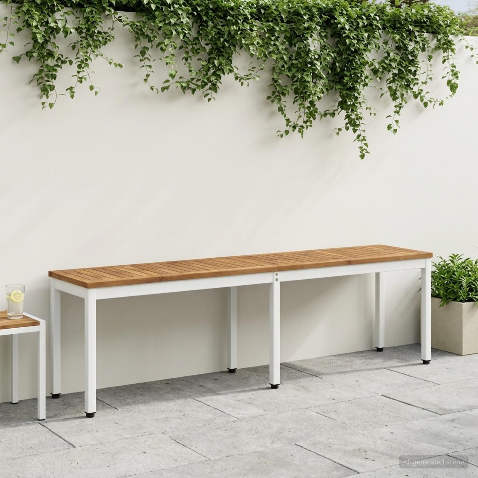 vidaXL Garden Bench 161 x 35 x 45 cm Solid Acacia Wood Rectangular 1