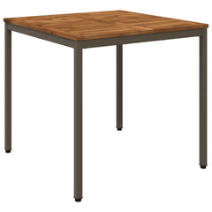 vidaXL Garden Dinner Table Natural and Coffee 80 x 80.5 x 75 cm 2