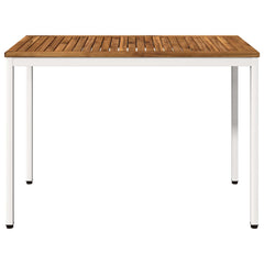 vidaXL Garden Dinner Table Natural and White 108.5 x 55 x 75 cm 3