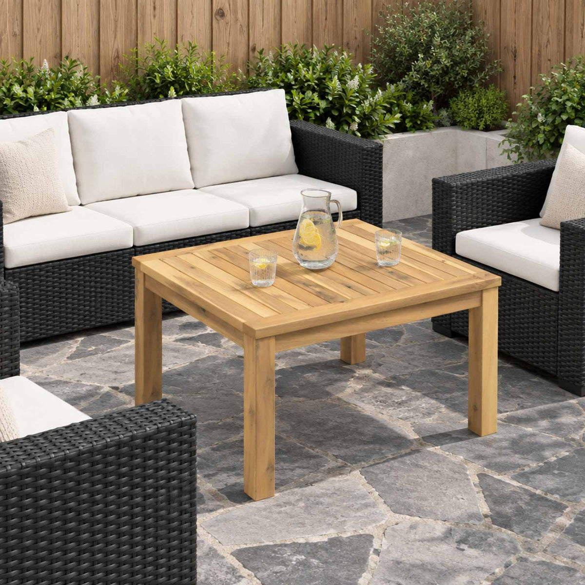 Coffee Table Solid Acacia Wood Whitewash 50 cm 36 cm 60.5 cm