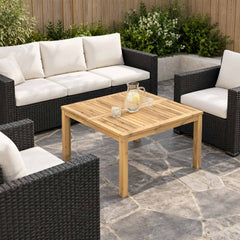 vidaXL Coffee Table Solid Acacia Wood Whitewash