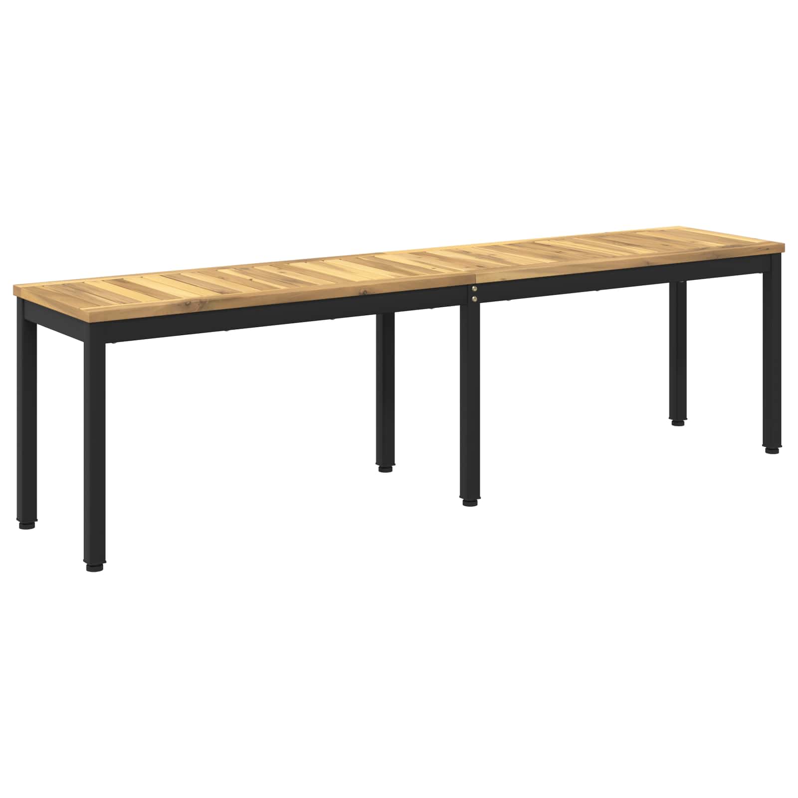 vidaXL Garden Bench 161 x 35 x 45 cm Solid Acacia Wood White and Black 2