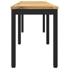 vidaXL Garden Bench 161 x 35 x 45 cm Solid Acacia Wood White and Black 4