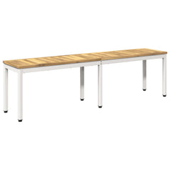 vidaXL Garden Bench 161 x 35 x 45 cm Solid Acacia Wood White 2