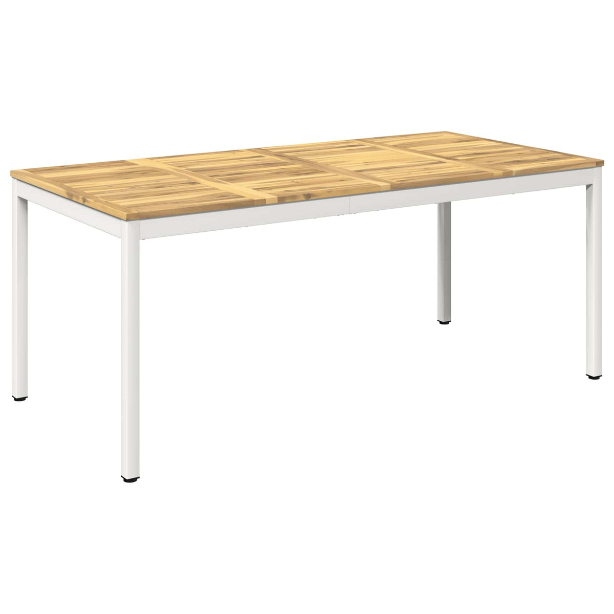 Garden Dinner Table NAARDEN Whitewash 147 cm 88.5 cm