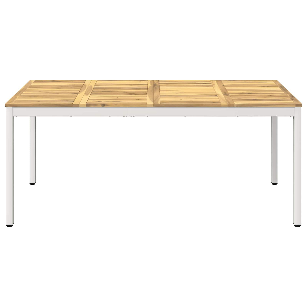 Garden Dinner Table NAARDEN Whitewash 147 cm 88.5 cm