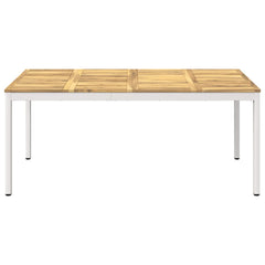 Garden Dinner Table NAARDEN Whitewash 147 cm 88.5 cm