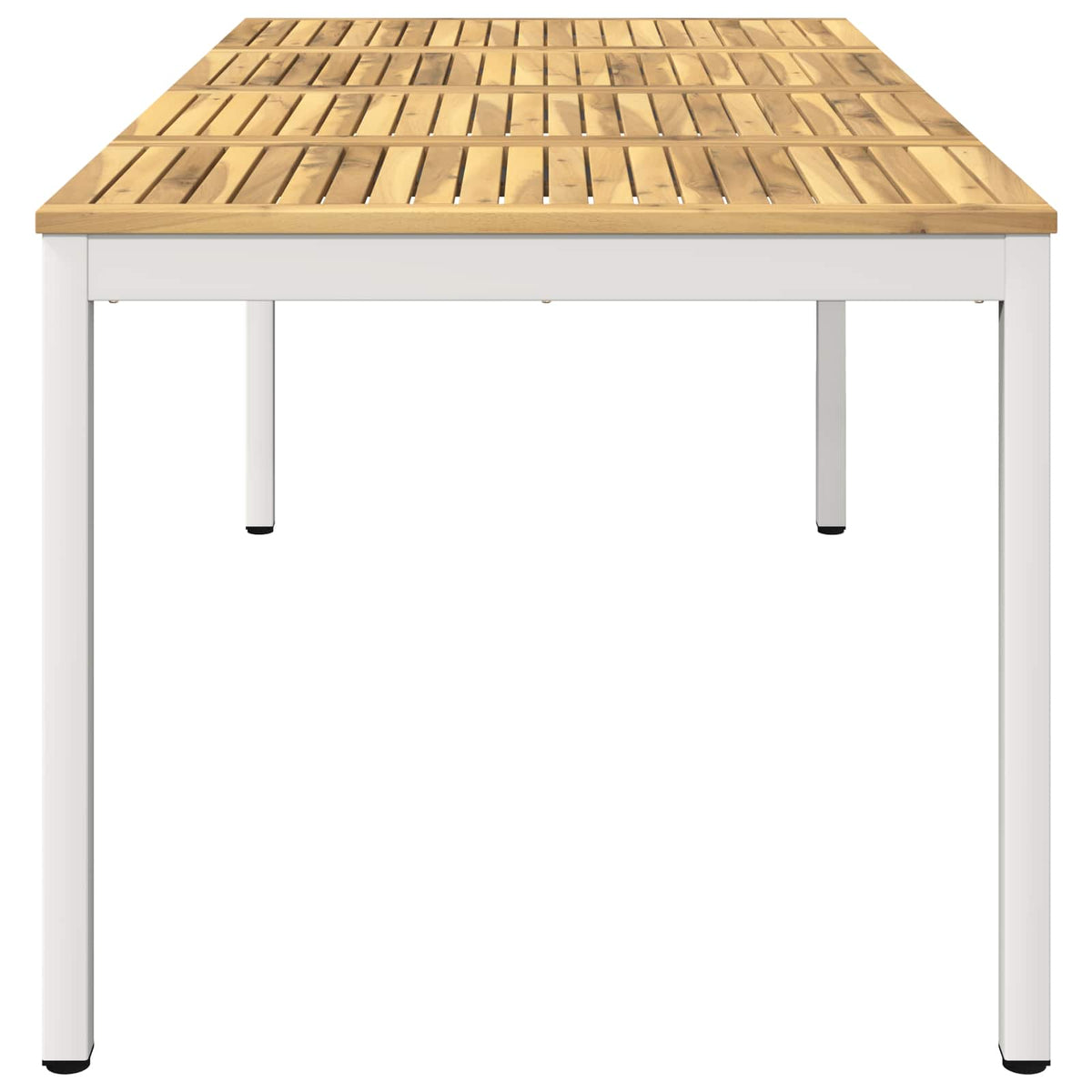 Garden Dinner Table NAARDEN Whitewash 147 cm 88.5 cm
