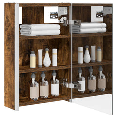 vidaXL Bathroom Mirror Cabinet Smoked Oak 33 x 11.5 x 50 cm 3