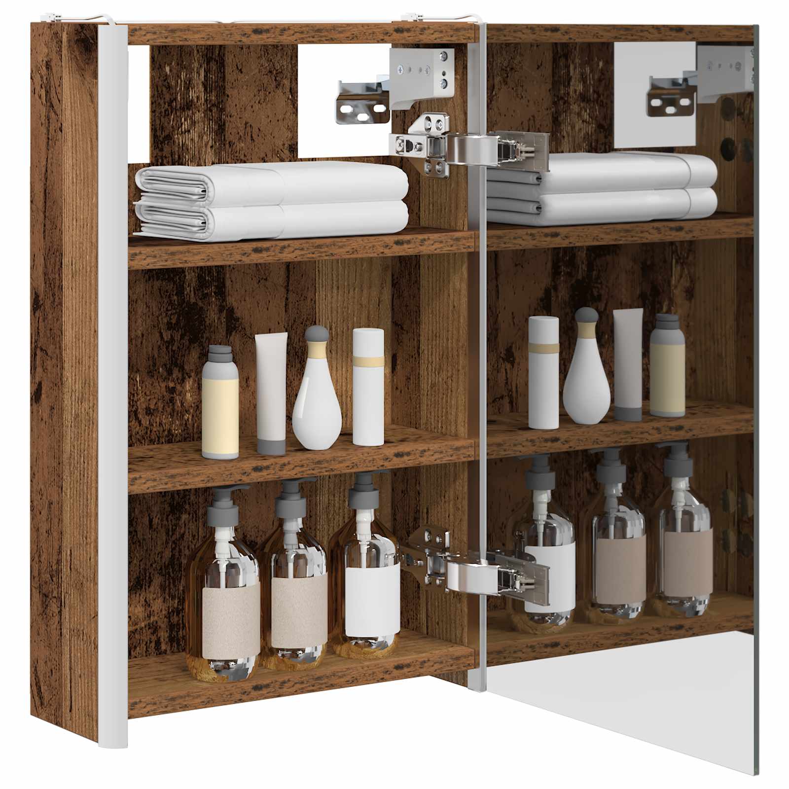 vidaXL Bathroom Mirror Cabinet Old Wood 33 x 11.5 x 50 cm 3