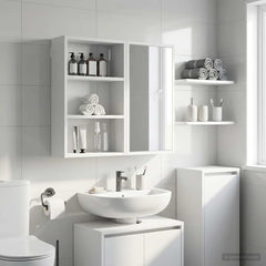 vidaXL Bathroom Wall Cabinet White 40 x 16 x 62.5 cm Engineered wood 5