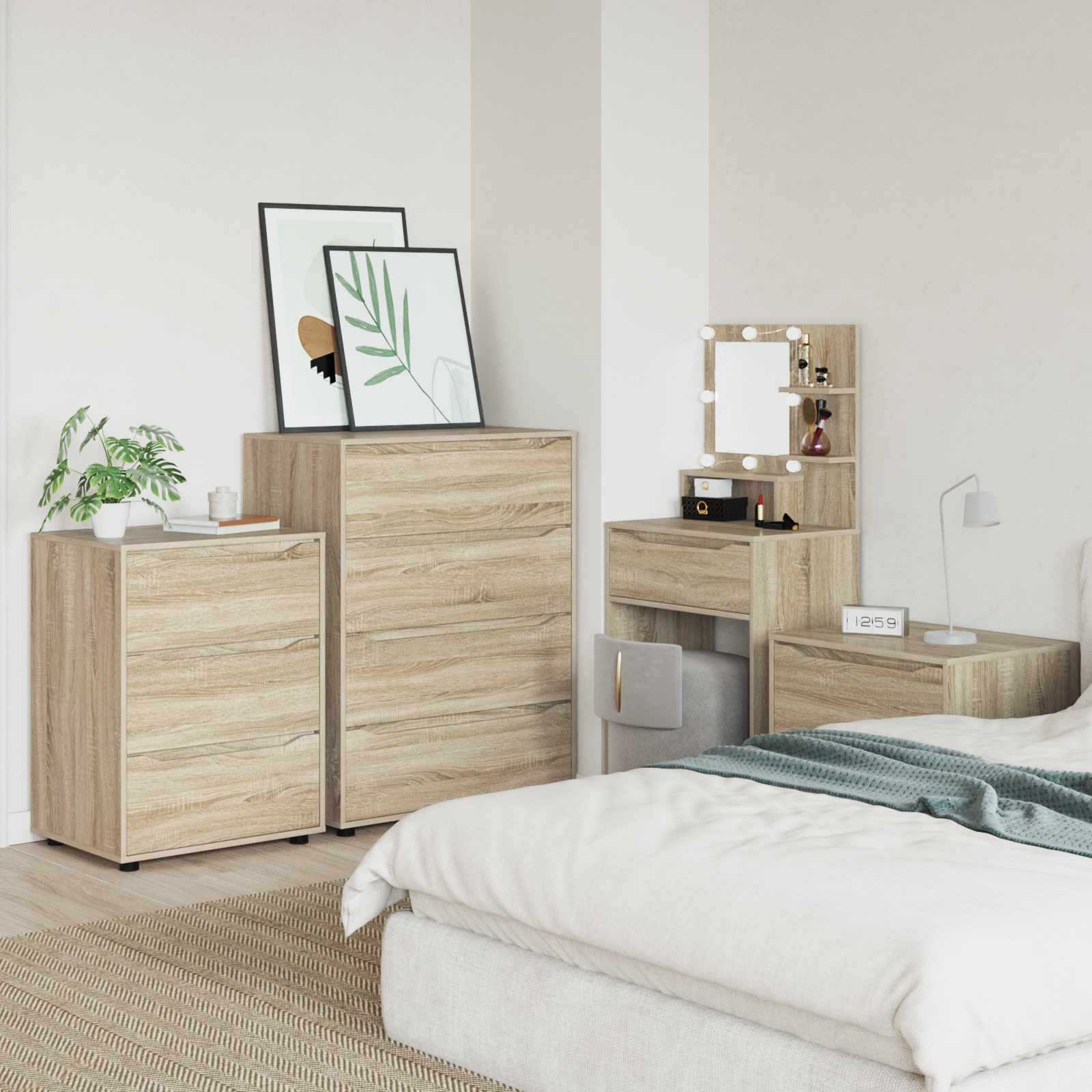 vidaXL Storage Cabinets 80 x 48 x 105 cm Engineered Wood Sonoma Oak 4
