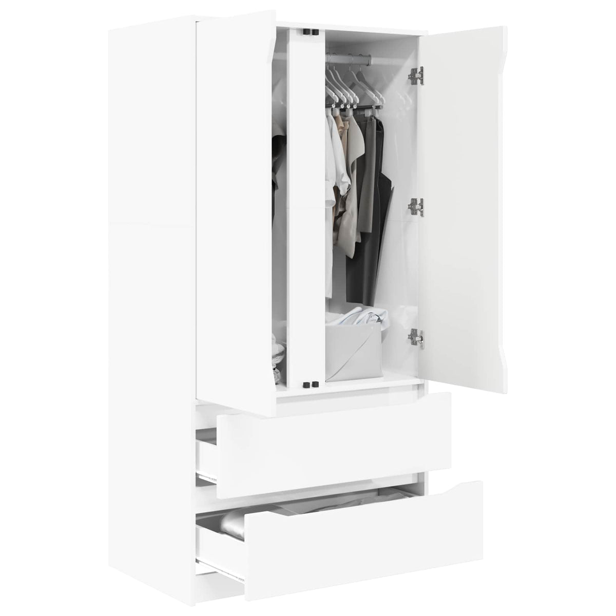 vidaXL Wardrobe High Gloss White 79.5 x 49 x 156 cm 3