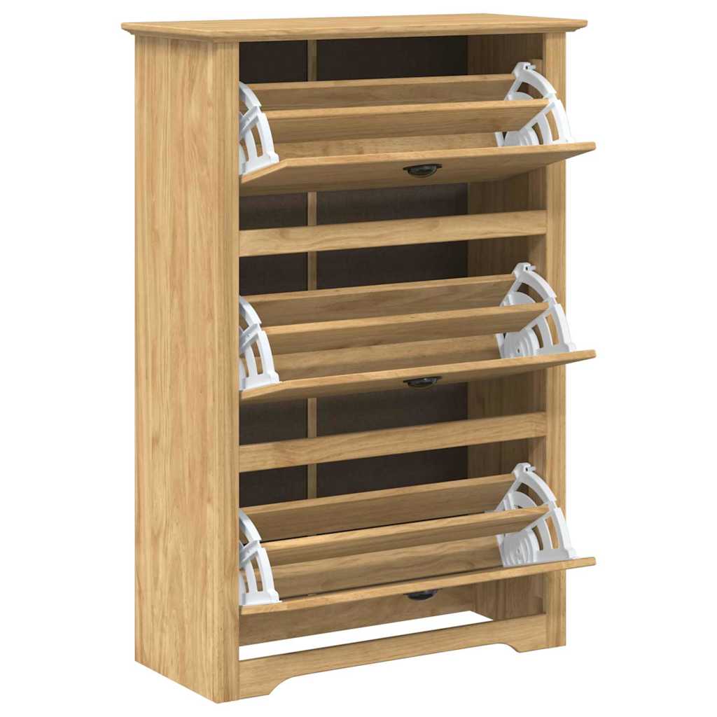 vidaXL Shoe Rack BODO 80 x 35 x 118 cm Engineered Wood Honey Brown 4