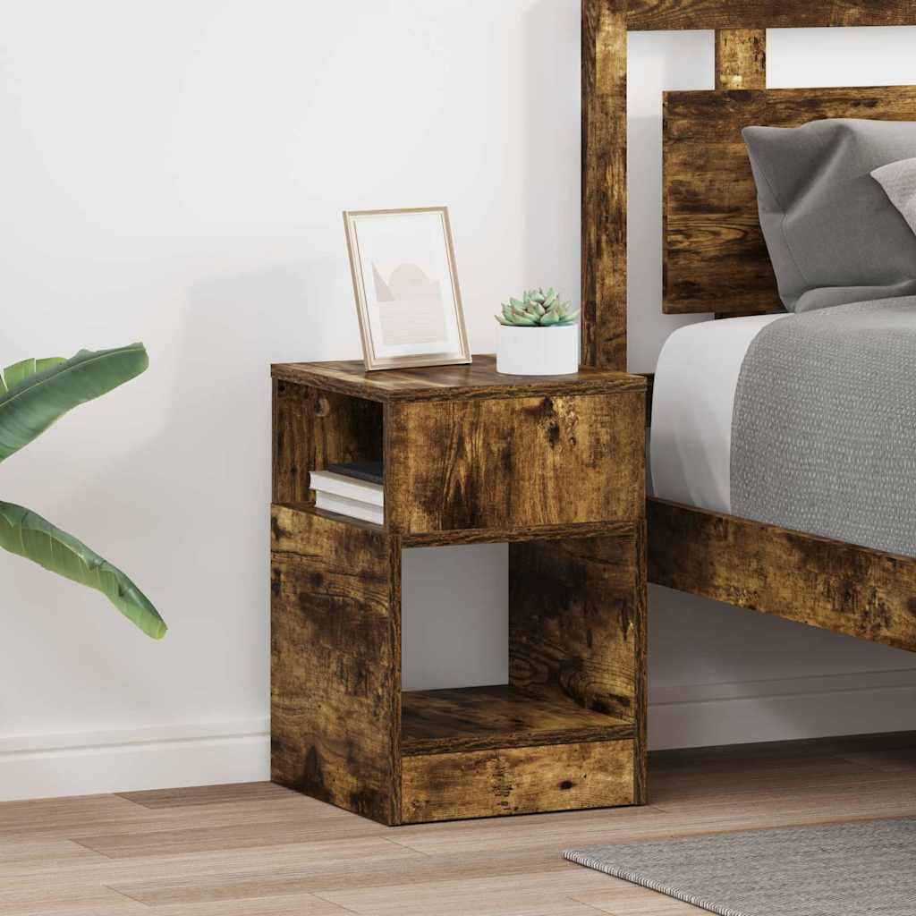 vidaXL End Table 2 pcs Smoked Oak 30.5 x 30 x 45 cm Engineered Wood 1