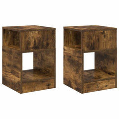 vidaXL End Table 2 pcs Smoked Oak 30.5 x 30 x 45 cm Engineered Wood 2