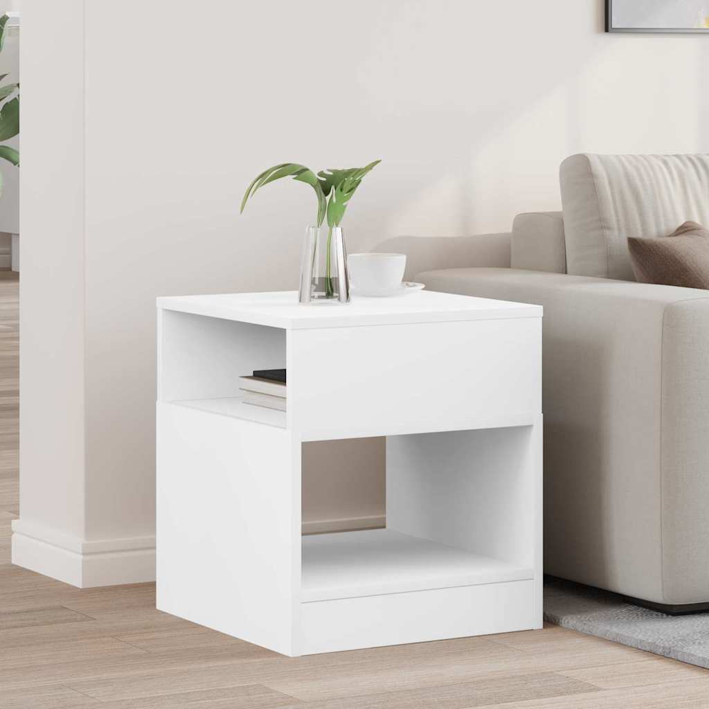 vidaXL End Table White 40.5 x 40 x 45 cm Engineered Wood 1