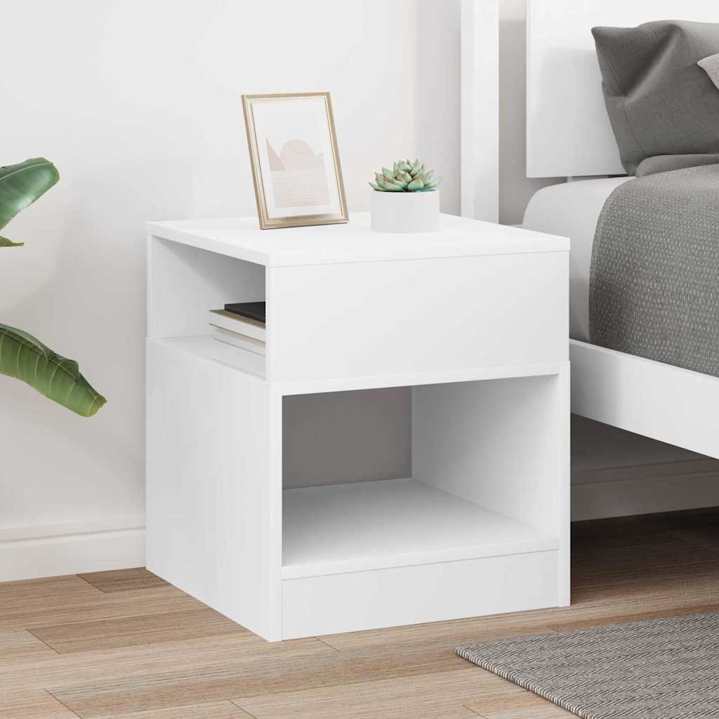 vidaXL End Table White 40.5 x 40 x 45 cm Engineered Wood 4