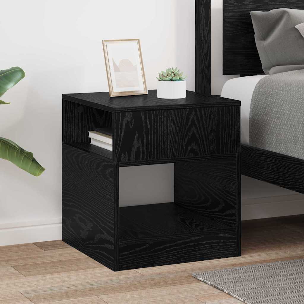 vidaXL End Table Black Oak 40.5 x 40 x 45 cm Engineered Wood 4